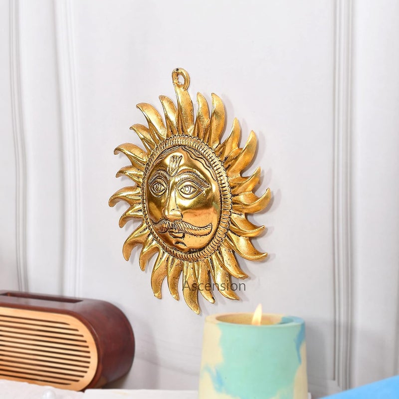 ascension Sun Face Hanging Surya Bhagwan Face for Home Office Living Room Wall Decor Hanging Surya for Vastu Success Prosperity for Positive Energy Metal Sun Face Wall Hanging for Main Door - Image 3