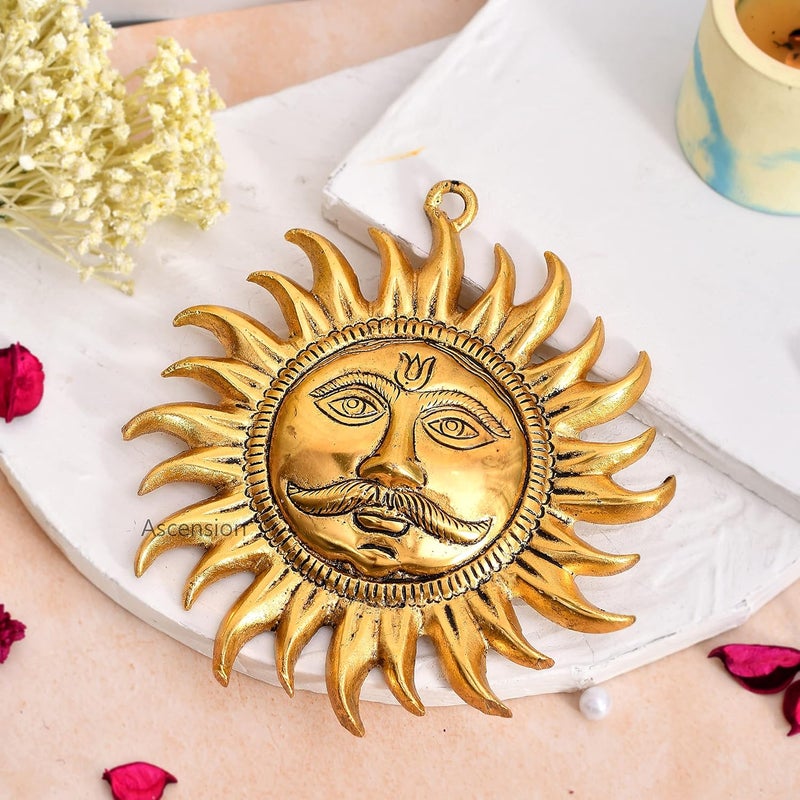 ascension Sun Face Hanging Surya Bhagwan Face for Home Office Living Room Wall Decor Hanging Surya for Vastu Success Prosperity for Positive Energy Metal Sun Face Wall Hanging for Main Door - Image 2