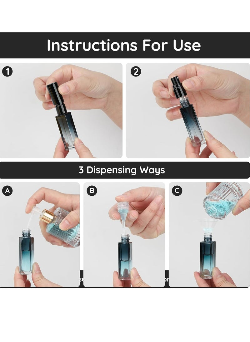 Oasisgalore - 5 pcs10ML Refillable Travel Perfume Bottles with Funnel, Pipette, Leak-proof Atomizer for Toiletries. - Image 1