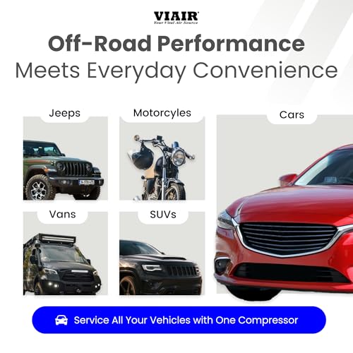 VIAIR Digital EVC88P7 - مضخة هواء محمولة لتضخيم إطارات السيارات والشاحنات وSUV وRV | ميزة الإيقاف التلقائي المسبق | قابس موصل مقطورة 7 طرق - Image 2
