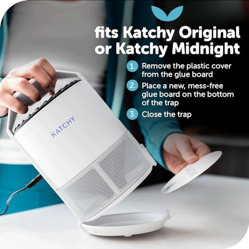 Katchy Original and Midnight Glue Board Refills (4 Pack) – Catcher & Killer for Mosquito, Gnat, Moth & Fruit Fly – Indoor Flying Insect Trap Glue Board Refills – Non-Zapper Traps for Buzz-Free Home - Image 4