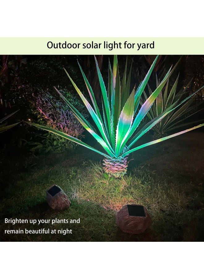 SSCDFDC Solar Rock Lights Outdoor Waterproof, 2 Pack LED Colored Garden Rock Solar Light, Stone Statue Bright Solar Spot Light for Path, Yard, Patio, Lawn, Porch, Yard Decor. - Image 3