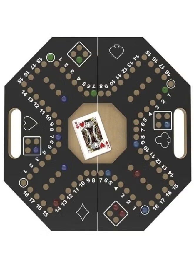 Fitness World Wooden Jackaroo Game with Sturdy Carrying Case, Portable Folding Jackaroo Game Board, Wooden Strategy Jackaroo Game Table for 4 Players with Marbles and Cards, 40x40cm - Image 2