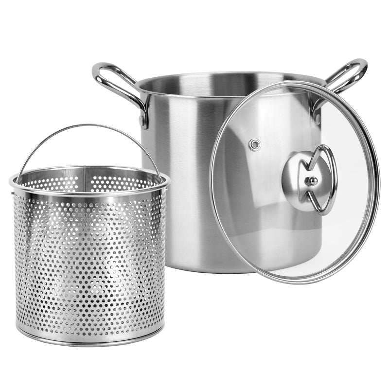 BSDLZCH 3.5L Deep Fryer Pot with Oil Drip Drainer Wide Mouth Pan Stainless Steel Deep Fryer Cooking Pot for Party Restaurant Kitchen Dining Room Picnic - Image 1