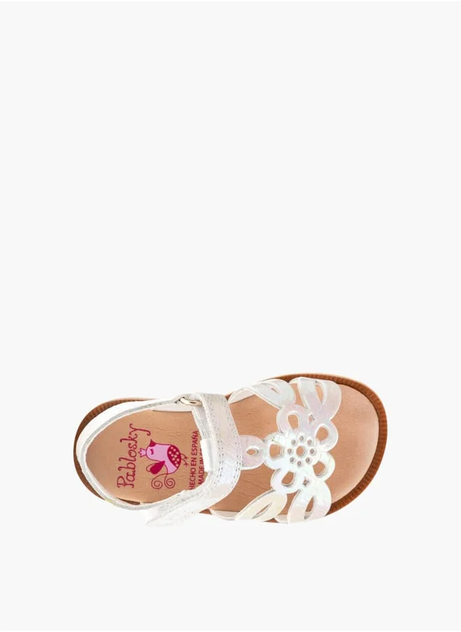Pablosky Girls Strap Sandals With Hook And Loop Closure