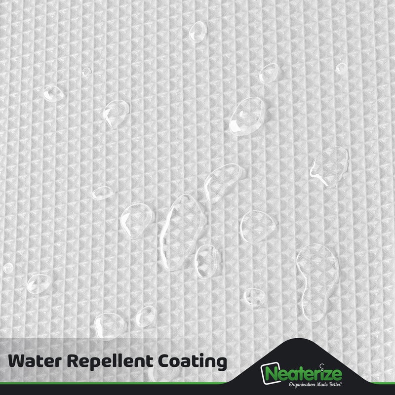 NEATERIZE Shower Curtain White - Hotel Style Shower Curtains for Bathroom with Waffle Design, 72x72 Inches - White Fabric Shower Curtain - Cortinas de BaÃ±o Elegantes - Image 5