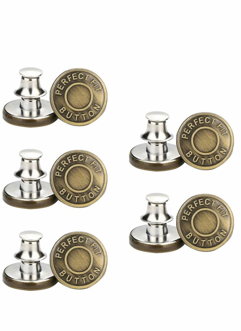 Generic - 17mm Replacement Jean Buttons No Sew Instant Button, Waist Button Adjuster, Jeans Button Replacement Kit to Extend - Image 1