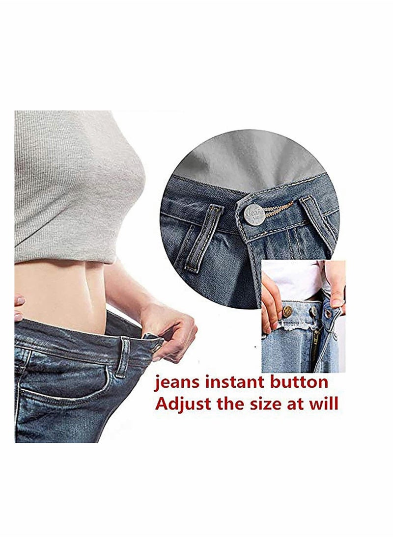 Generic - 17mm Replacement Jean Buttons No Sew Instant Button, Waist Button Adjuster, Jeans Button Replacement Kit to Extend - Image 1