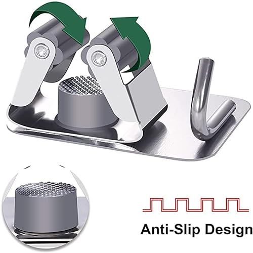 JIALTO SUS 304 Stainless Steel Broom & Mop Holder Wall Mounted Organizer, Heavy Duty No Drill Storage Rack with Hooks for Bathroom, Kitchen, Office, Closet & Garden (Pack of 2) - Image 5