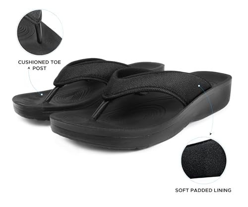 AEROTHOTIC Strait House Slippers for Women, Black, Size 6 - Image 5