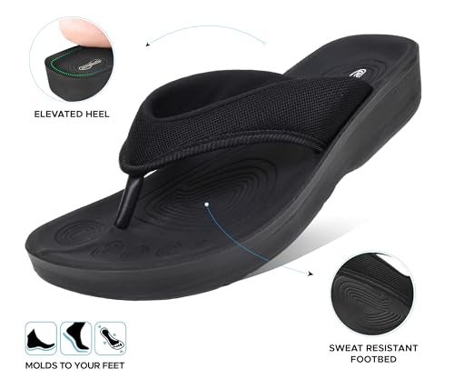 AEROTHOTIC Strait House Slippers for Women, Black, Size 6 - Image 3