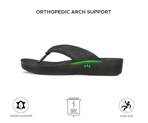AEROTHOTIC Strait House Slippers for Women, Black, Size 6 - Image 4