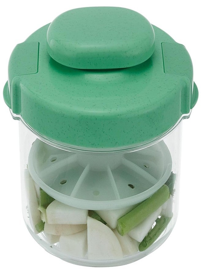 TIKUSAN Instant Pickle Maker Vegetable Press Tsukemono Container Round Made in Japan BPA Free (Green 0.8L) - Image 2