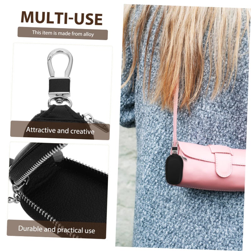 Large Capacity Zipper Key Organizer Bag Compact Design Safe Storage Black - Image 2