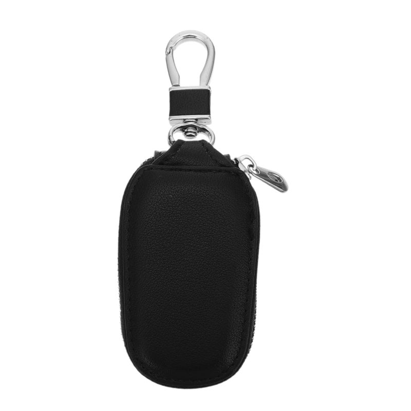 Large Capacity Zipper Key Organizer Bag Compact Design Safe Storage Black - Image 1