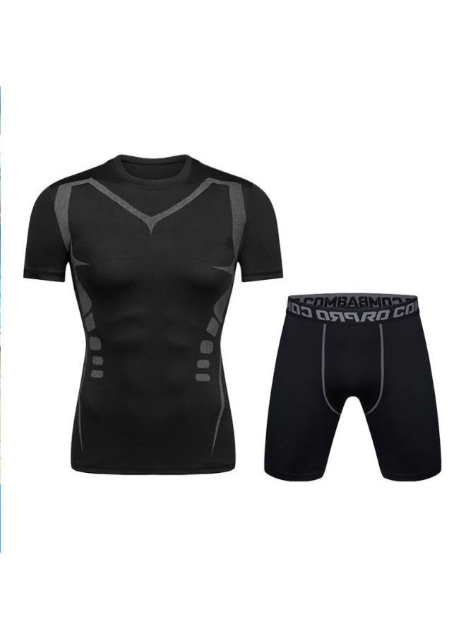 Generic - Swimwear Men's Anti-embarrassment Shorts Swimming Trunks Equipment Sunscreen Full Body Hot Spring Swimwear Men's Suit Summer-Color:Elite Short Sleeves + Five-quarter Pants -Size:L - Image 1