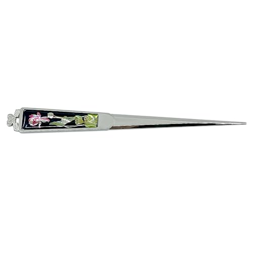 Nacreh Decorative Envelope Paper Letter Opener with Mother of Pearl Antique Design Silver Steel Office Knife Hand Cutter Blade (Lotus) - Image 3