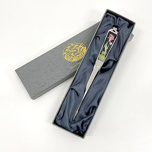 Nacreh Decorative Envelope Paper Letter Opener with Mother of Pearl Antique Design Silver Steel Office Knife Hand Cutter Blade (Lotus) - Image 4