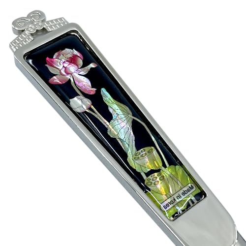 Nacreh Decorative Envelope Paper Letter Opener with Mother of Pearl Antique Design Silver Steel Office Knife Hand Cutter Blade (Lotus) - Image 2