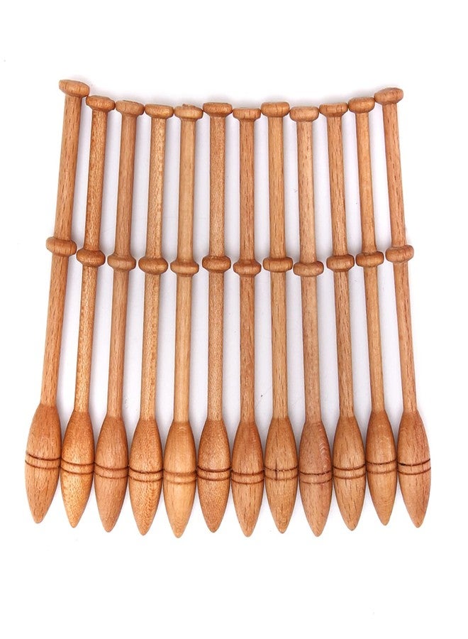 Focket 12Pcs Bobbin Lace Bobbins, 4.3in Vintage French Craft Turned Wood Weaving Tools Lacemaking Bobbins Crafted from Hardwood, Bobbin Lace Online Lace Making Supplies Lace Maker - Image 1