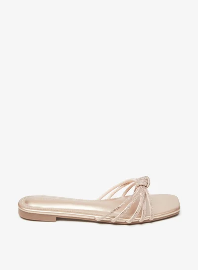 فلورا بيلا من شو إكسبرس Women's Embellished Slip-On Sandals With Knot Detail Ramadan Collection