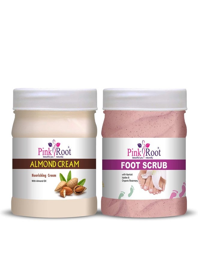 Pink Root Almond Cream 500gm with Foot Scrub 500gm - Image 1