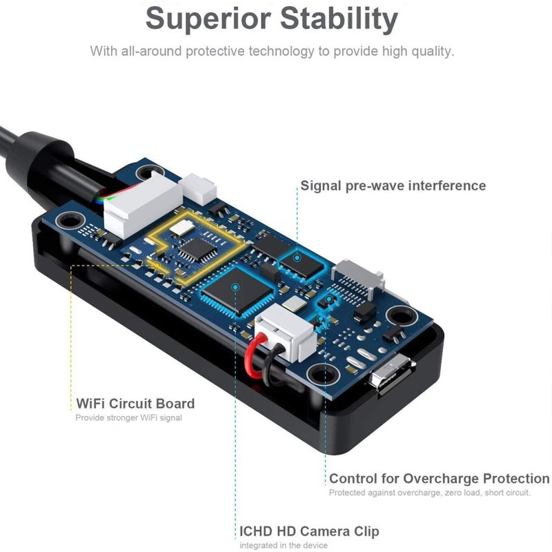 NIDAGE Wireless Endoscope for Automotive Inspection Semi-Rigid Flexible Waterproof 5.5MM WiFi Borescope Camera Compatible Android and iOS Smartphones, iPhone, iPad (4.92FT) - Image 4