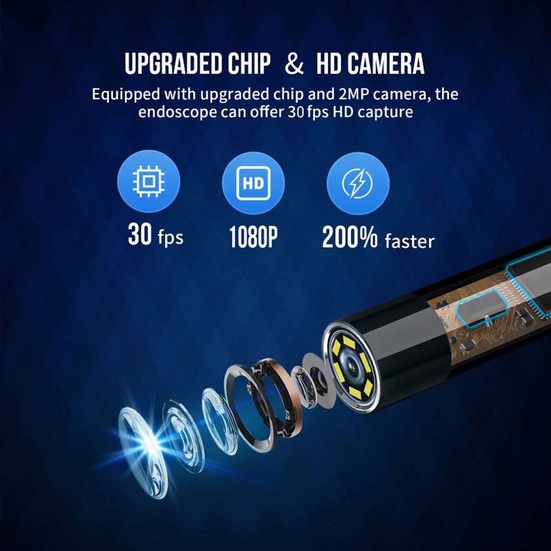 NIDAGE Wireless Endoscope for Automotive Inspection Semi-Rigid Flexible Waterproof 5.5MM WiFi Borescope Camera Compatible Android and iOS Smartphones, iPhone, iPad (4.92FT) - Image 3