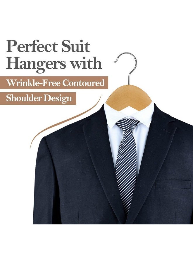 Evolluxi Premium Wooden Hangers Durable & Slim Coat Hanger -Solid Wood Suit Hangers with 360-Degree Rotatable Hook - Wood Hangers with Shoulder Grooves (Beige, 30) - Image 4