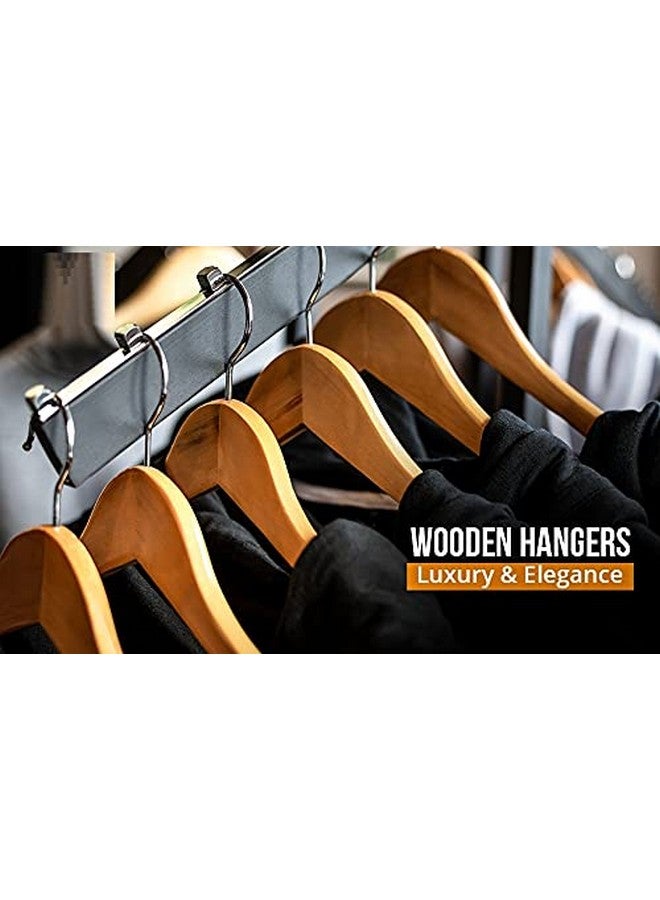Evolluxi Premium Wooden Hangers Durable & Slim Coat Hanger -Solid Wood Suit Hangers with 360-Degree Rotatable Hook - Wood Hangers with Shoulder Grooves (Beige, 30) - Image 3