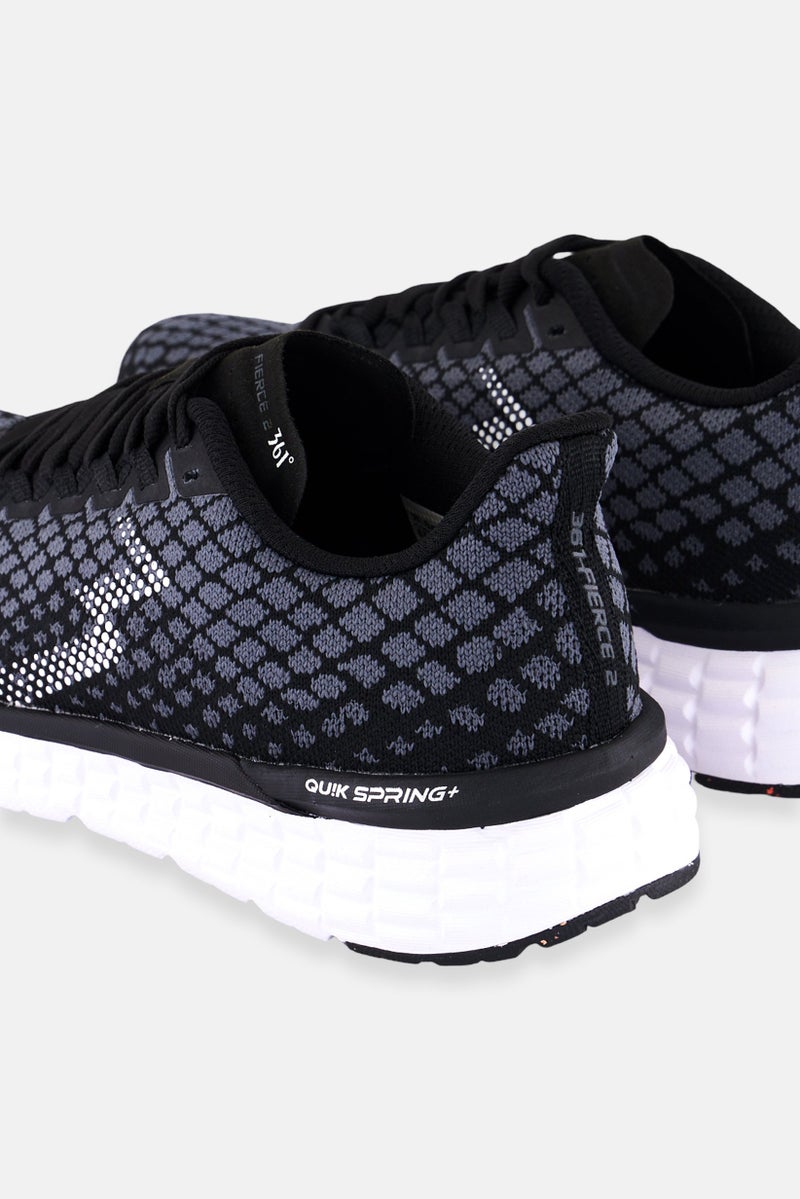 361 Degrees أحذية رياضية للنساء مزودة بأربطة، سوداء - Image 2