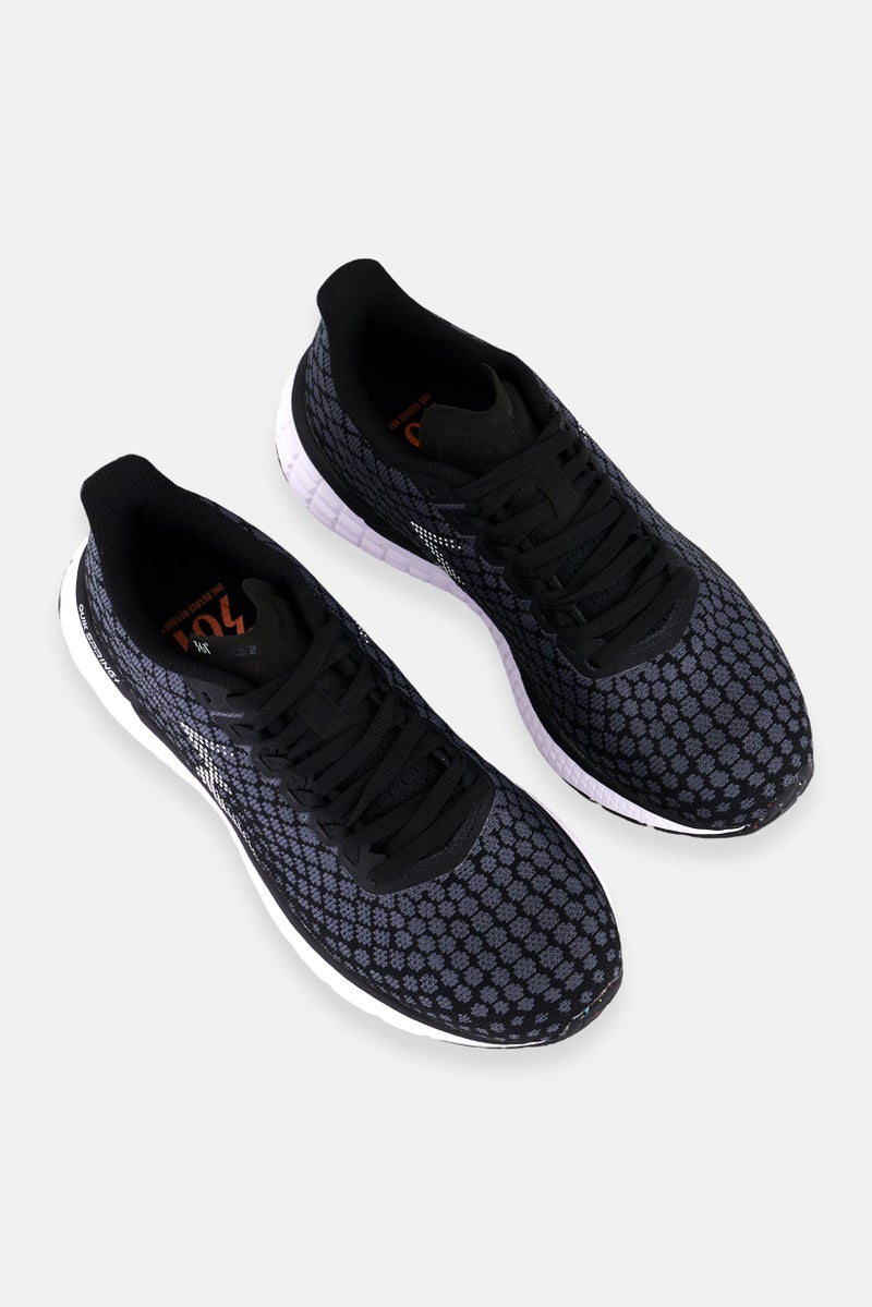 361 Degrees أحذية رياضية للنساء مزودة بأربطة، سوداء - Image 4