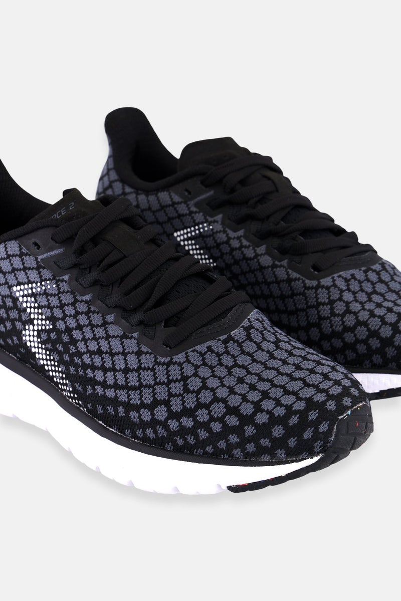 361 Degrees أحذية رياضية للنساء مزودة بأربطة، سوداء - Image 3