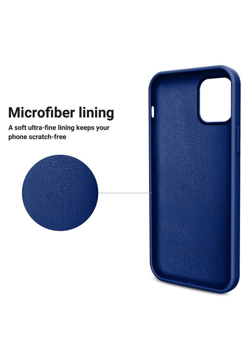 Generic - Compatible with iPhone 13 Pro Max 6.7 Inch Slim Liquid Silicone 4 Layers Soft Gel Rubber Shockproof Protective Phone Case with Anti Scratch Microfiber Lining (Royal Blue) - Image 1