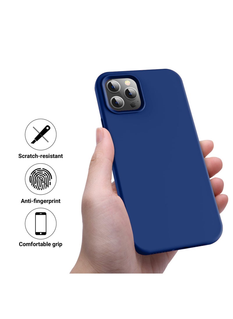 Generic - Compatible with iPhone 13 Pro Max 6.7 Inch Slim Liquid Silicone 4 Layers Soft Gel Rubber Shockproof Protective Phone Case with Anti Scratch Microfiber Lining (Royal Blue) - Image 1