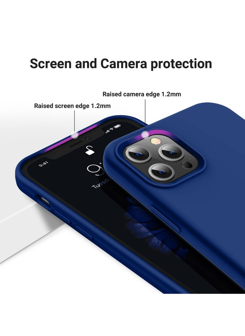 Generic - Compatible with iPhone 13 Pro Max 6.7 Inch Slim Liquid Silicone 4 Layers Soft Gel Rubber Shockproof Protective Phone Case with Anti Scratch Microfiber Lining (Royal Blue) - Image 1