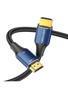 فينشن كابل HDMI-A ذكر إلى ذكر عالي الدقة مضفر من القطن من VENTION بطول 5 أمتار ودقة 8K من نوع سبائك الألومنيوم باللون الأزرق، رقم الموديل ALGLJ  - Image 1