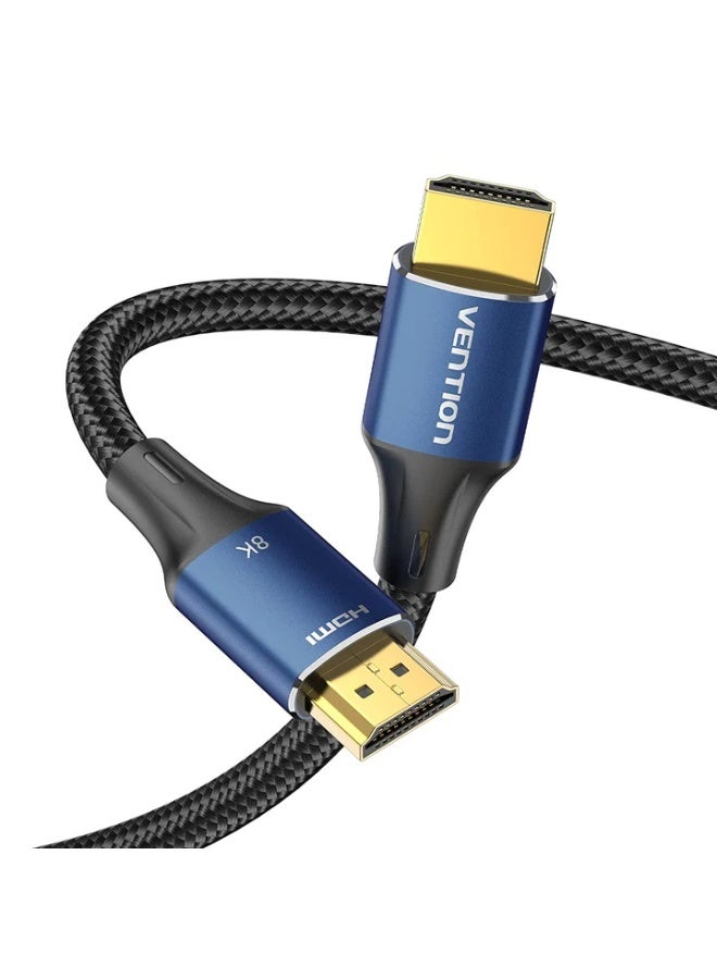 VENTION Cotton Braided HDMI-A Male to Male HD Cable 8K 5M Blue Aluminum Alloy Type Model # ALGLJ - Image 1