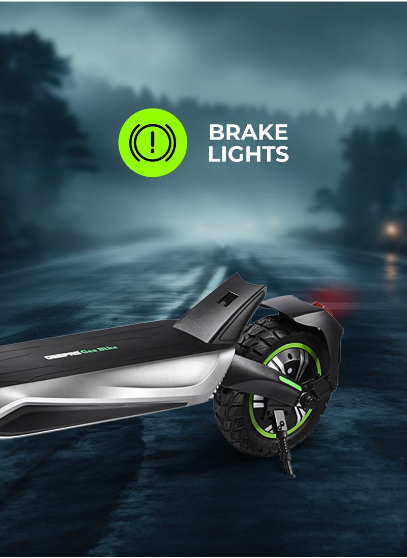 GEEPAS - 10" Electric Scooter with Suspension Digital LED Display | Brake Lights, Front & Rear Suspension| Adjustable Speed, Powerful Performance | GEST63089 Black - Image 1