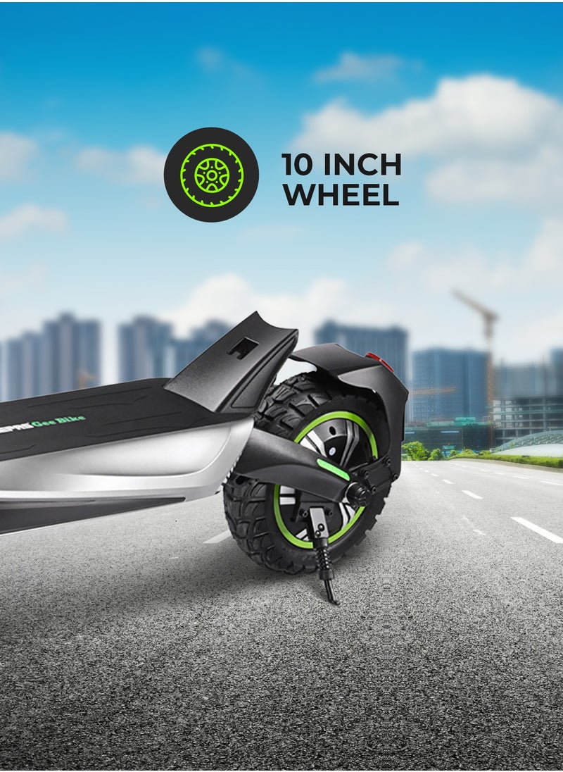 GEEPAS - 10" Electric Scooter with Suspension Digital LED Display | Brake Lights, Front & Rear Suspension| Adjustable Speed, Powerful Performance | GEST63089 Black - Image 1