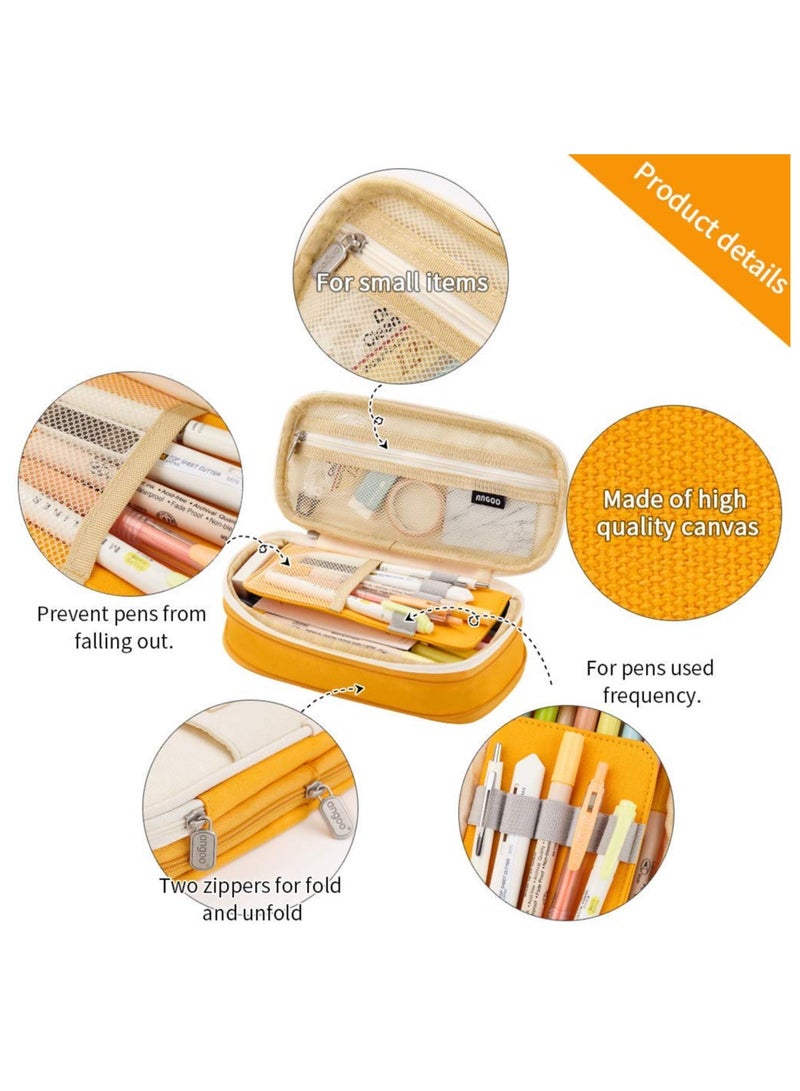 Loquat Big Capacity Pencil Pen Case, Pen Case Office College School Large Storage High Capacity Bag, Holder Box Organizer Light, Fashionable pencil case for boys and girls - Image 3