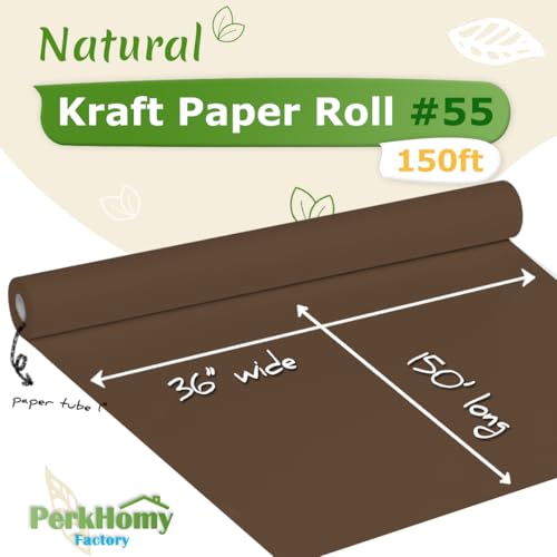 PH PERKHOMY PerkHomy Coffee Kraft Paper Roll 36 x 1800 150 for Gift Wrapping Bouquet Flower Art Painting Craft Writing Packaging Shipping 80GSM 55LB Coffee 36 x 150 - Image 3