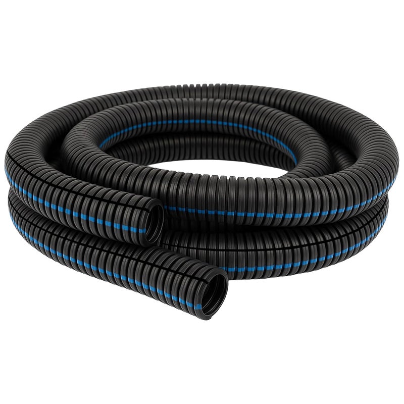 Electri Duct 1/4" Flame Retardant Polypropylene Split Wire Loom Tubing Corrugated Conduit with Flammability Tracer - 50 Feet - Black - Image 1