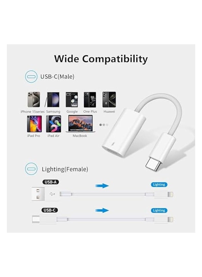 erorex - USB C to Lightning Charge Adapter for iPhone 15, USB C Male to Lightning Female 60W PD Fast Charge &Data Transfer Converter Fit with iPhone 15 Pro/15 Pro Max,iPad Pro Air, Galaxy, Pixel(Not for Audio) - Image 1