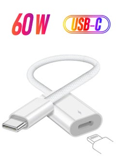 USB C to Lightning Charge Adapter for iPhone 15, USB C Male to Lightning Female 60W PD Fast Charge &Data Transfer Converter Fit with iPhone 15 Pro/15 Pro Max,iPad Pro Air, Galaxy, Pixel(Not for Audio)