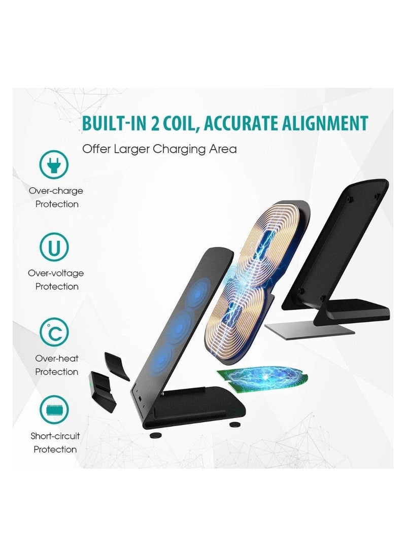 KASTWAVE - 20W Fast Wireless Charging Stand, Compatible with Apple iPhone 12 13 11/11 12 13 Pro/X/XR/XS/8 Upright 15W Wireless Charge Docks, for Samsung Galaxy S22/S21/S20/S9/Note 20 10 9 - Image 1