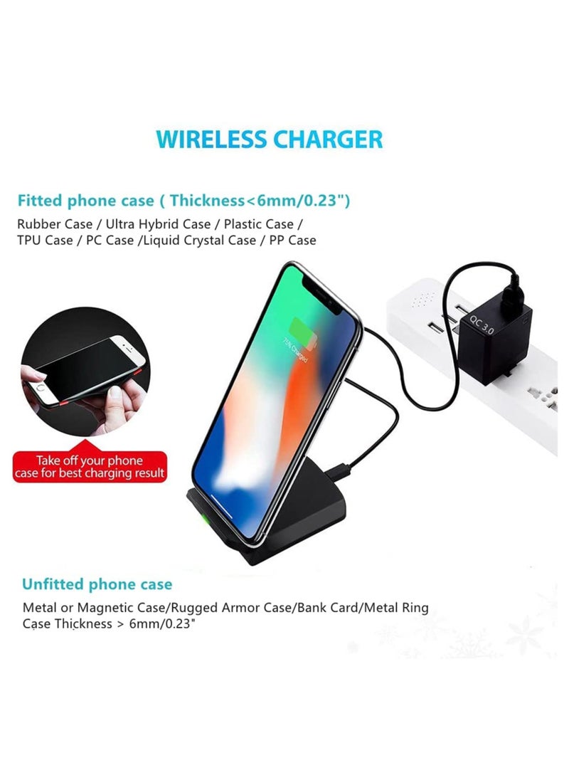KASTWAVE - 20W Fast Wireless Charging Stand, Compatible with Apple iPhone 12 13 11/11 12 13 Pro/X/XR/XS/8 Upright 15W Wireless Charge Docks, for Samsung Galaxy S22/S21/S20/S9/Note 20 10 9 - Image 1