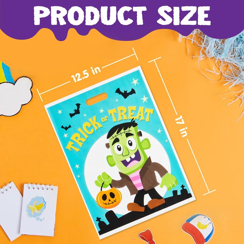 JOYIN 72 PCS Halloween Candy Bags for Trick or Treat, Plastic Goodie Gift Bag with 6 Designed Characters for Kids Party Favors, Treat Party Supplies - Image 4