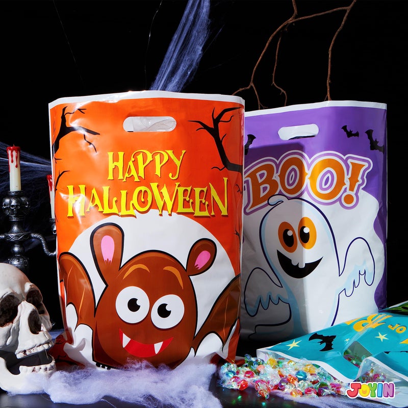 JOYIN 72 PCS Halloween Candy Bags for Trick or Treat, Plastic Goodie Gift Bag with 6 Designed Characters for Kids Party Favors, Treat Party Supplies - Image 5