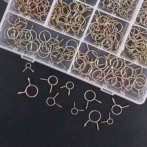 Hilitchi 250-Pcs [10 Size] Fuel Line Hose Tubing Spring Clips Clamps Assortment Kit for Motorcycle Scooter ATV - [5~14mm] - Image 3